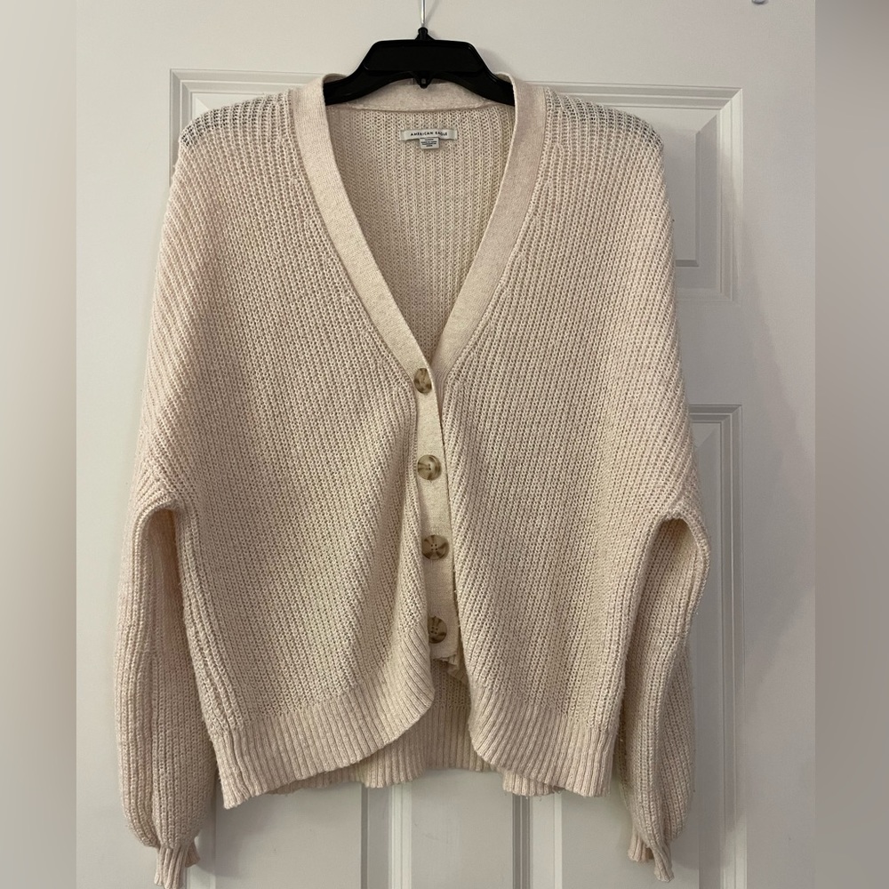 Cream drop shoulder cardigan
